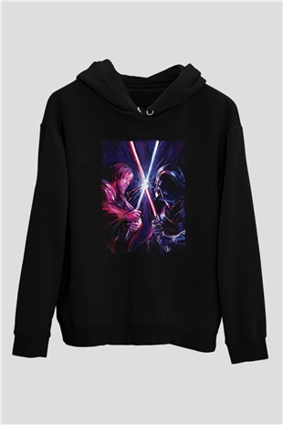 Star Wars (Dart Vader) Baskılı Unisex Siyah Hoodie