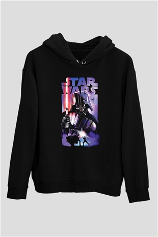 Star Wars (Dart Vader) Baskılı Unisex Siyah Hoodie