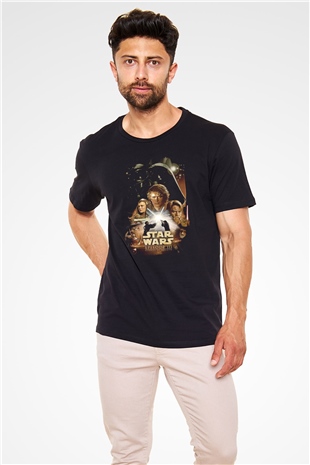 Star Wars (Dart Vader) Baskılı Unisex Siyah Tişört - Tshirt