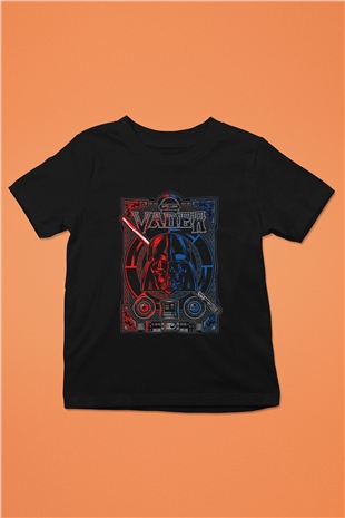 Star Wars (Dart Vader) Baskılı Unisex Siyah Çocuk Tişört - Tshirt