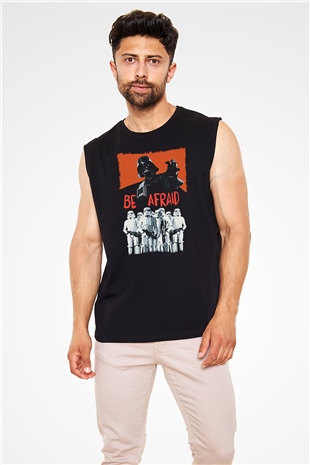 Star Wars (Dart Vader) Baskılı Unisex Siyah Kolsuz Tişört - Tshirt