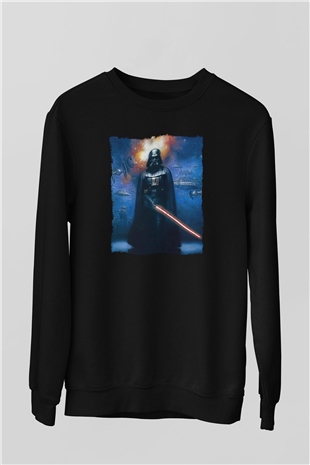 Star Wars (Dart Vader) Baskılı Unisex Siyah Sweatshirt