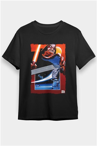 Star Wars (Dart Vader) Baskılı Unisex Siyah Tişört - Tshirt