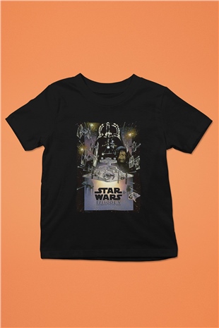 Star Wars (Dart Vader) Baskılı Unisex Siyah Çocuk Tişört - Tshirt