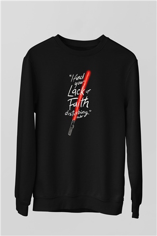 Star Wars (Dart Vader) Baskılı Unisex Siyah Sweatshirt