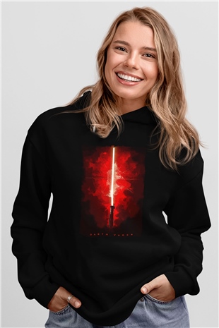 Star Wars (Dart Vader) Baskılı Unisex Siyah Hoodie