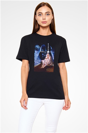 Star Wars (Dart Vader) Baskılı Unisex Siyah Tişört - Tshirt