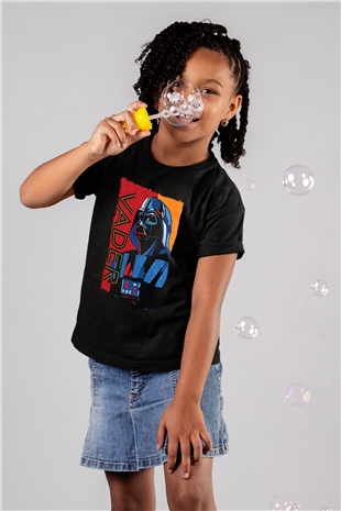 Star Wars (Dart Vader) Baskılı Unisex Siyah Çocuk Tişört - Tshirt
