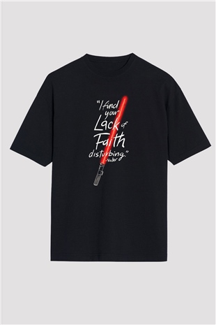 Star Wars (Dart Vader) Baskılı Unisex Siyah Oversize Tişört - Tshirt