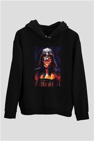 Star Wars (Dart Vader) Baskılı Unisex Siyah Hoodie