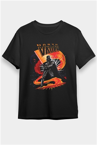 Star Wars (Dart Vader) Baskılı Unisex Siyah Tişört - Tshirt