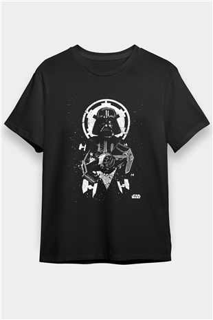 Star Wars (Dart Vader) Baskılı Unisex Siyah Tişört - Tshirt
