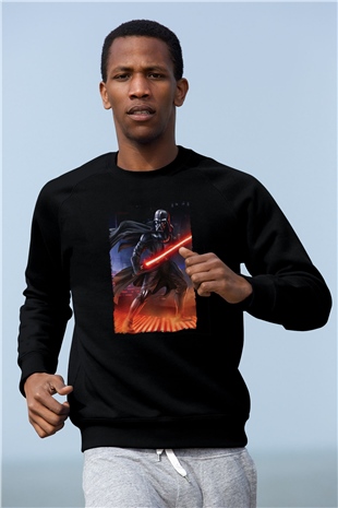 Star Wars (Dart Vader) Baskılı Unisex Siyah Sweatshirt