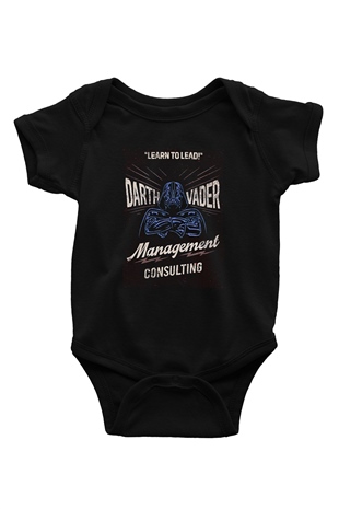 Star Wars (Dart Vader) Baskılı Unisex Siyah Bebek Body - Zıbın