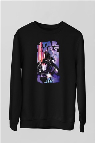 Star Wars (Dart Vader) Baskılı Unisex Siyah Sweatshirt