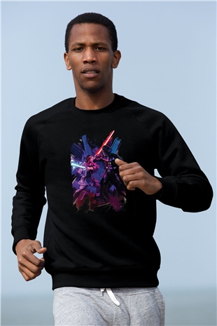 Star Wars (Dart Vader) Baskılı Unisex Siyah Sweatshirt
