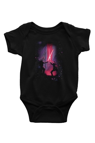 Star Wars (Dart Vader) Baskılı Unisex Siyah Bebek Body - Zıbın