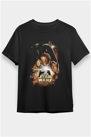 Star Wars (Dart Vader) Baskılı Unisex Siyah Tişört - Tshirt