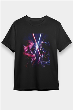 Star Wars (Dart Vader) Baskılı Unisex Siyah Tişört - Tshirt
