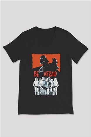 Star Wars (Dart Vader) Baskılı Unisex Siyah V Yaka Tişört - Tshirt