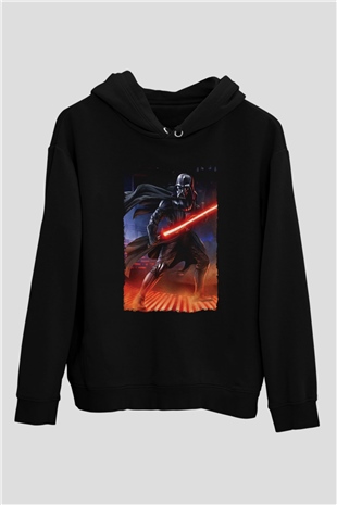 Star Wars (Dart Vader) Baskılı Unisex Siyah Hoodie