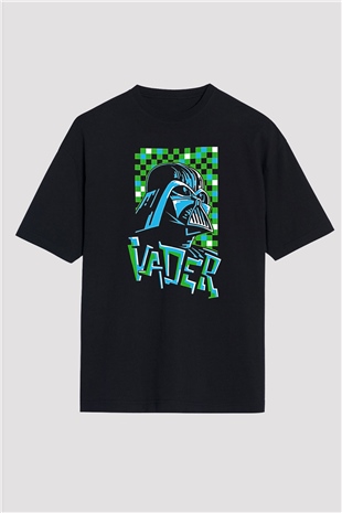Star Wars (Dart Vader) Baskılı Unisex Siyah Oversize Tişört - Tshirt