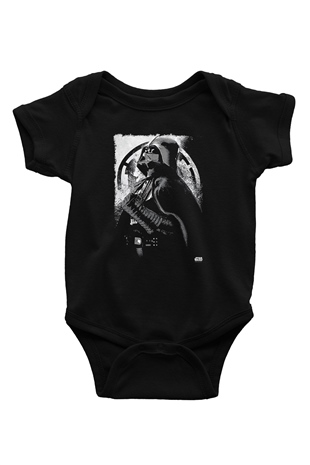 Star Wars (Dart Vader) Baskılı Unisex Siyah Bebek Body - Zıbın