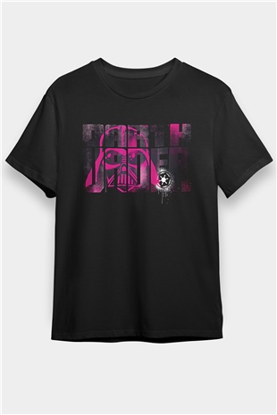 Star Wars (Dart Vader) Baskılı Unisex Siyah Tişört - Tshirt