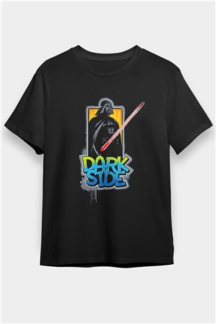 Star Wars (Dart Vader) Baskılı Unisex Siyah Tişört - Tshirt