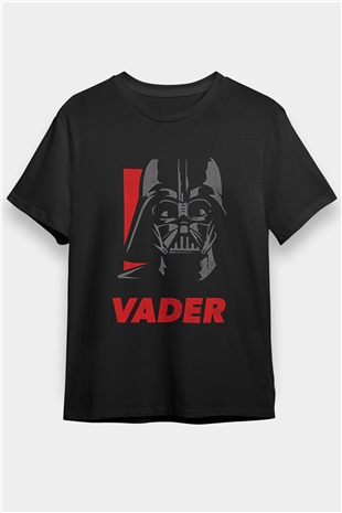 Star Wars (Dart Vader) Baskılı Unisex Siyah Tişört - Tshirt