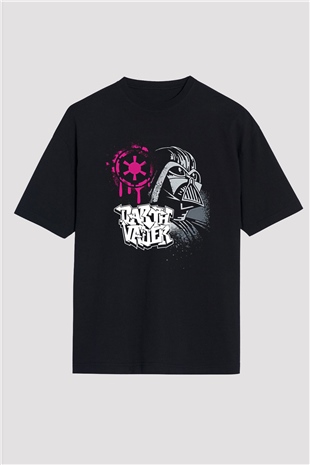 Star Wars (Dart Vader) Baskılı Unisex Siyah Oversize Tişört - Tshirt