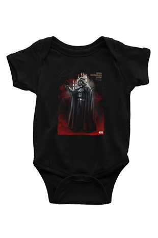 Star Wars (Dart Vader) Baskılı Unisex Siyah Bebek Body - Zıbın