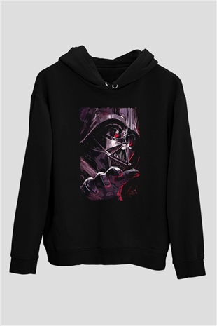 Star Wars (Dart Vader) Baskılı Unisex Siyah Hoodie