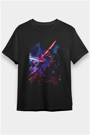 Star Wars (Dart Vader) Baskılı Unisex Siyah Tişört - Tshirt