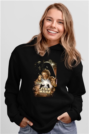 Star Wars (Dart Vader) Baskılı Unisex Siyah Hoodie