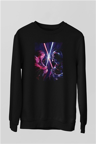 Star Wars (Dart Vader) Baskılı Unisex Siyah Sweatshirt
