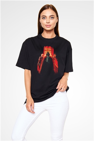 Star Wars (Dart Vader) Baskılı Unisex Siyah Oversize Tişört - Tshirt