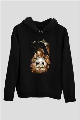 Star Wars (Dart Vader) Baskılı Unisex Siyah Hoodie