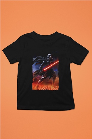 Star Wars (Dart Vader) Baskılı Unisex Siyah Çocuk Tişört - Tshirt