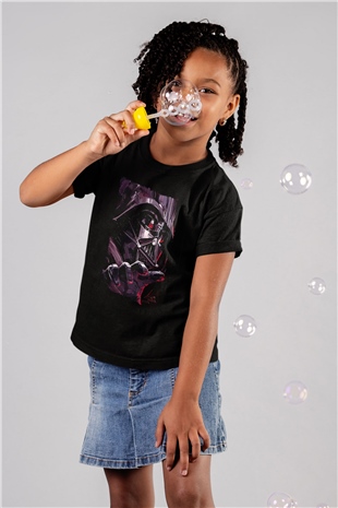 Star Wars (Dart Vader) Baskılı Unisex Siyah Çocuk Tişört - Tshirt