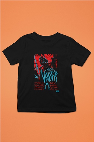 Star Wars (Dart Vader) Baskılı Unisex Siyah Çocuk Tişört - Tshirt