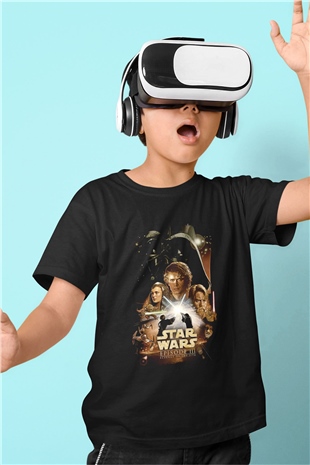Star Wars (Dart Vader) Baskılı Unisex Siyah Çocuk Tişört - Tshirt
