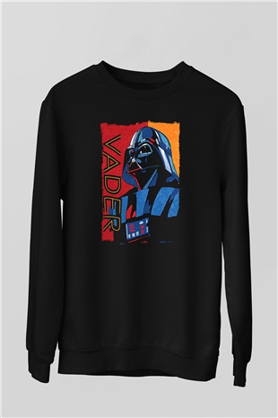 Star Wars (Dart Vader) Baskılı Unisex Siyah Sweatshirt