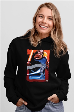 Star Wars (Dart Vader) Baskılı Unisex Siyah Hoodie