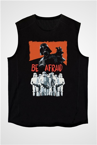 Star Wars (Dart Vader) Baskılı Unisex Siyah Kolsuz Tişört - Tshirt