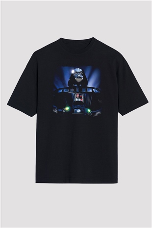 Star Wars (Dart Vader) Baskılı Unisex Siyah Oversize Tişört - Tshirt