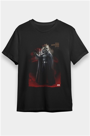 Star Wars (Dart Vader) Baskılı Unisex Siyah Tişört - Tshirt