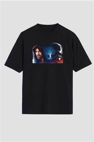 Star Wars (Dart Vader) Baskılı Unisex Siyah Oversize Tişört - Tshirt