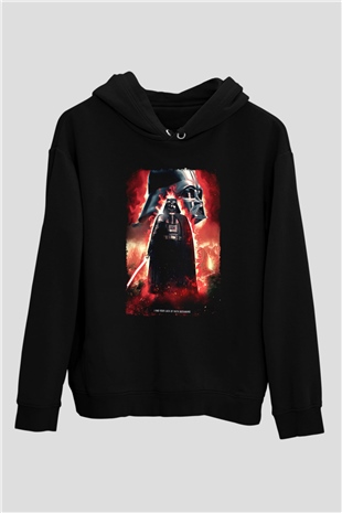Star Wars (Dart Vader) Baskılı Unisex Siyah Hoodie