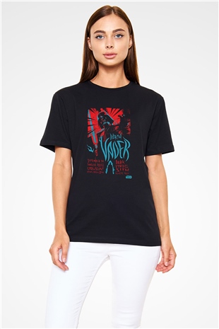 Star Wars (Dart Vader) Baskılı Unisex Siyah Tişört - Tshirt